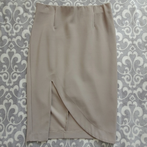 Dynamite Medi Skirt with front slit, Taupe, Medium - Picture 1 of 9